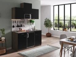 Respekta Single-Küchen|Miniküchen<Küchenzeile KB150EYSMIC 150 cm -Eiche York Nachbildung