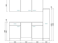 Respekta Single-Küchen|Miniküchen<Küchenzeile KB180EYSMI 180 cm -Eiche York Nachbildung