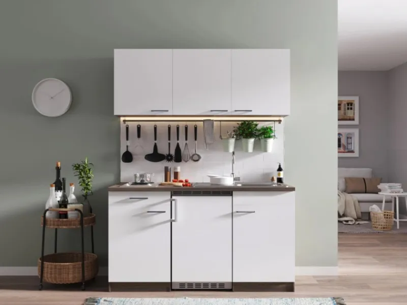 Respekta Küchenzeile KB150EYW 150 cm -Eiche York Nachbildung< Pantryküchen|Miniküchen