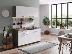 Respekta Küchenzeile KB150EYW 150 cm -Eiche York Nachbildung< Pantryküchen|Miniküchen