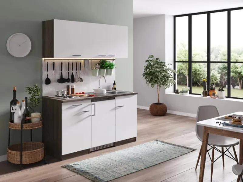 Respekta Küchenzeile KB150EYW 150 cm -Eiche York Nachbildung< Pantryküchen|Miniküchen