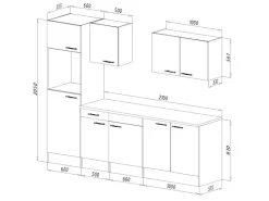 Sale Respekta Küchenzeile KB270EYW 270 cm -Eiche York Nachbildung Weiß Seidenglanz
