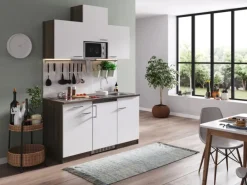 Sale Respekta Küchenzeile KB150EYWMIC 150 cm -Eiche York Nachbildung Weiß