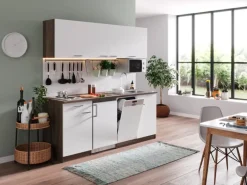 Respekta Küchenzeile KB195EYWMI 195 cm -Eiche York Nachbildung< Miniküchen|Kochfelder
