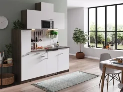 Respekta Küchenzeile KB180EYWMIC 180 cm -Eiche York Nachbildung< Single-Küchen|Kühlschränke