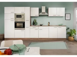 Respekta Küchenzeile KB360EYWMIGKE 360 cm Weiß Seidengl.-Eiche York Nachbildung< Winkelküchen|Kühlschränke