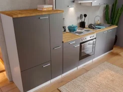 Respekta Kochfelder<Küchenzeile KB300WG 300 cm -Weiß
