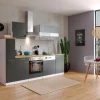 Respekta Küchenzeile KB250WG 250 cm Grau-Weiß< Kochfelder|Herde