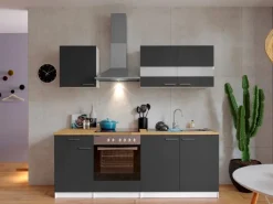 Respekta Kochfelder<Küchenzeile KB210WGC 210 cm -Weiß