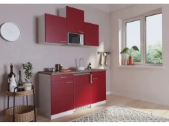 Respekta Küchenzeile KB150WRMIC 150 cm -Weiß< Single-Küchen|Pantryküchen