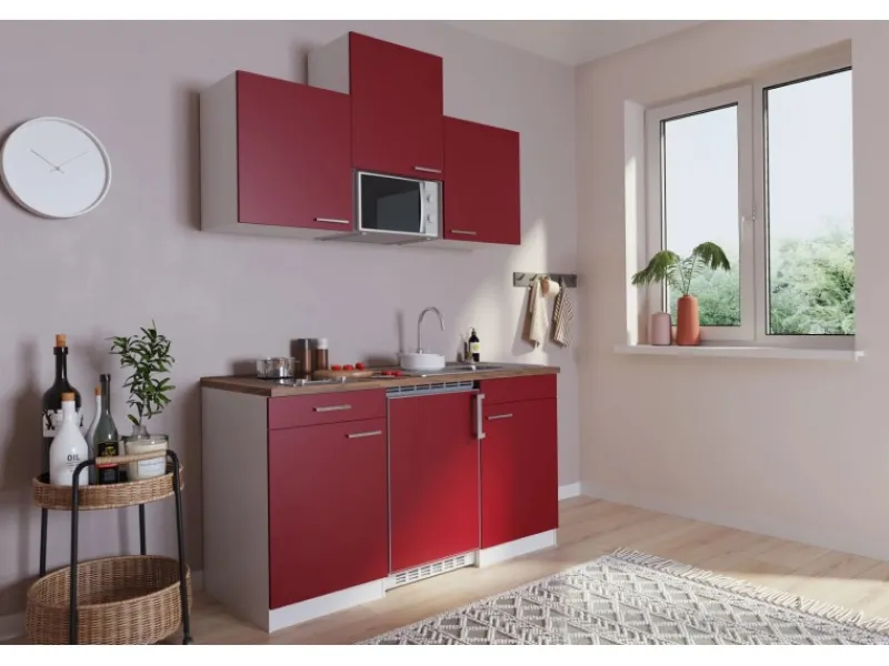 Respekta Küchenzeile KB150WRMIC 150 cm -Weiß< Single-Küchen|Pantryküchen