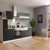 Respekta Herde|Kochfelder<Küchenzeile KB250WS 250 cm Schwarz-Weiß