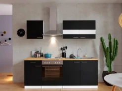 Respekta Küchenzeile KB210WS 210 cm -Weiß< Herde|Kochfelder