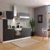 Respekta Herde<Küchenzeile KB240WSC 240 cm Schwarz-Weiß