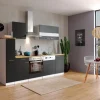 Respekta Winkelküchen|Herde<Küchenzeile KB250WSC 250 cm Schwarz-Weiß