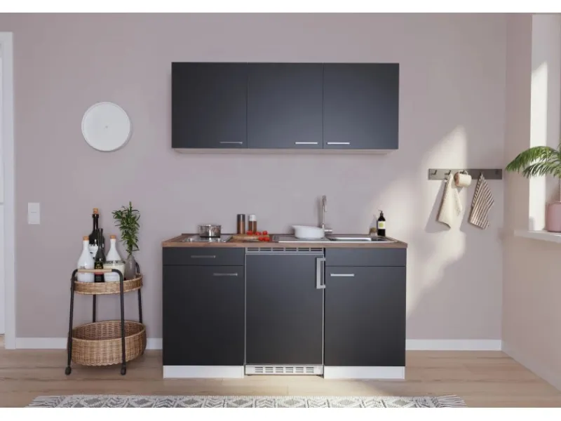 Respekta Pantryküchen|Miniküchen<Küchenzeile KB150WSC 150 cm -Weiß