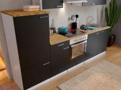 Respekta Kühlschränke|Kochfelder<Küchenzeile KB270WSC 270 cm -Weiß