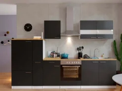 Sale Respekta Küchenzeile KB300WSC 300 cm -Weiß Schwarz