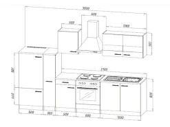 Sale Respekta Küchenzeile KB300WWC 300 cm Weiß