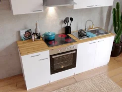 Best Respekta Küchenzeile KB210WWC 210 cm Weiß