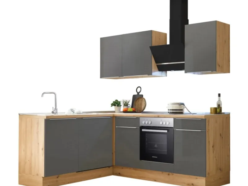 Respekta Winkelküchen|Besteckkästen<Küchenzeile Marleen 220 cm Artisan- Matt Winkel