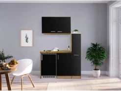 Respekta Pantryküchen|Miniküchen<Küchenzeile MK130ESSOS 130 cm -Eiche Sägerau Nachbildung