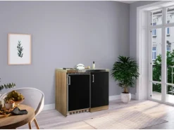 Respekta Küchenzeile MK100ESS 100 cm -Eiche Sägerau Nachbildung< Pantryküchen|Miniküchen