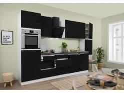 Respekta Premium Kühlschränke|Einbauküchen<Respekta Küchenzeile ohne E-Geräte 330 cm Grifflos -Weiß
