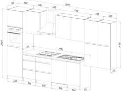 Respekta Premium Respekta Küchenzeile ohne E-Geräte 380 cm Grifflos -Weiß< Kühlschränke|Küchenschränke
