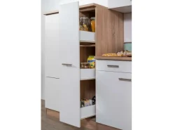 Best Respekta Küchenzeile ohne E-Geräte 310 cm -Eiche Sägerau Weiß