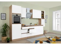 Respekta Premium Respekta Küchenzeile ohne E-Geräte 320 cm Grifflos -Eiche Sägerau< Einbauküchen