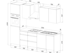 Respekta Premium Respekta Küchenzeile ohne E-Geräte 280 cm Grifflos -Eiche Sägerau< Kühlschränke|Einbauküchen