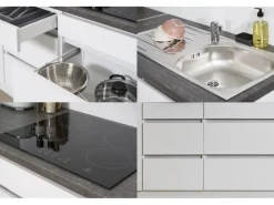 Respekta Premium Respekta Küchenzeile ohne E-Geräte 320 cm Grifflos -Weiß< Einbauküchen
