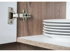 Respekta Einbauküchen|Küchenschränke<Küchenzeile ohne E-Geräte 370 cm Weiß Seidengl.-Eiche York
