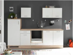 Respekta Küchenzeile Petunia LBKB270ENWP ohne E-Geräte 270 cm Weiß