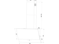Respekta kopffreie Schräghaube CH-66038-90SAM EEK: A 90 cm Schwarz< Kopffreihauben|Dunstabzugshauben-Filter