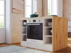 Respekta Inselhauben|Kücheninseln<Landhaus Inselküche Anton 310 cm Lärche Weiß