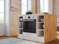 Clearance Respekta Landhaus Inselküche Anton 280 cm Lärche Weiß