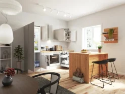 Respekta Kücheninseln|Kühlschränke<Landhaus Küchenzeile Anton 280 cm mit Kücheninsel Lärche Weiß