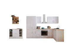 Respekta Kücheninseln|Winkelküchen<Landhaus Winkelküche Anton 310 x 172 cm mit Kücheninsel Lärche Weiß