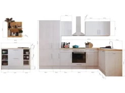 Respekta Kücheninseln|Winkelküchen<Landhaus Winkelküche Anton 310 x 172 cm mit Kücheninsel Lärche Weiß