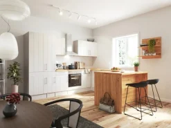 Respekta Kücheninseln|Winkelküchen<Landhaus Winkelküche Anton 310 x 172 cm mit Kücheninsel Lärche Weiß