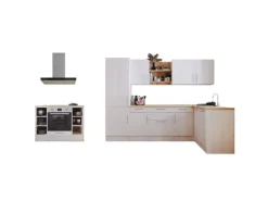 Respekta Landhaus Winkelküche/ Inselküche Anton 280 x 172 cm Lärche Weiß< Inselhauben|Winkelküchen