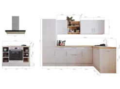 Respekta Landhaus Winkelküche/ Inselküche Anton 280 x 172 cm Lärche Weiß< Inselhauben|Winkelküchen