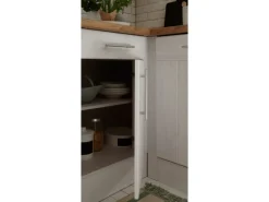 Respekta L-Küchenzeile Anton LBBERPL250LHWC ohne E-Geräte 250 cm Lärche Weiß< Winkelküchen