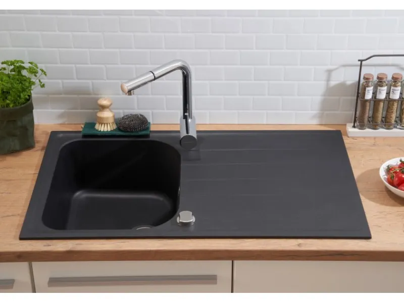 Respekta Massivgranit-Einbauspüle Orlando 86 cm x 50 cm< Granitspülen