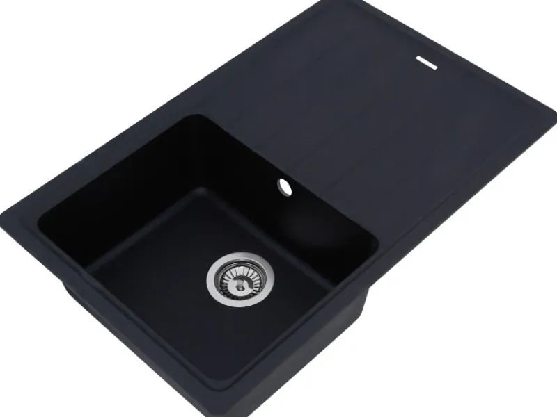 Online Respekta Massivgranit-Einbauspüle Columbia 78 cm x 50 cm Schwarz
