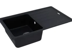 Online Respekta Massivgranit-Einbauspüle Columbia 78 cm x 50 cm Schwarz
