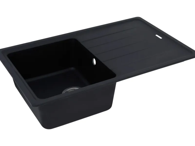 Online Respekta Massivgranit-Einbauspüle Columbia 78 cm x 50 cm Schwarz