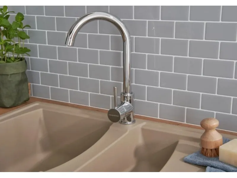 New Respekta Mineralite Einbauspüle Boston 100 x 50 cm Sandbeige